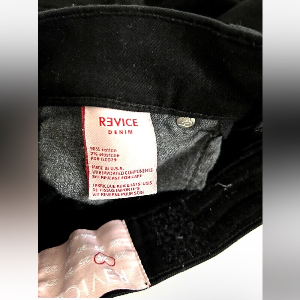 Revice | Black Skinny Leg High Rise Distressed Jeans Size 24 Black Dark Wash - Picture 9 of 10